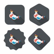 test tube flat icon with long shadow eps10 N16