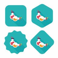 test tube flat icon with long shadow eps10 N18