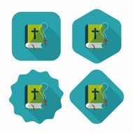 bible flat icon with long shadow eps10 N12
