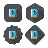 bible flat icon with long shadow eps10 N13