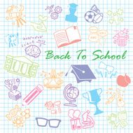 Back to School background icon set