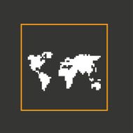 Simple style pixel icon continents Vector design N2