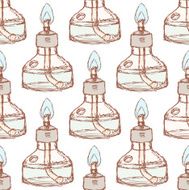 Sketch alcohol burner in vintage style N2