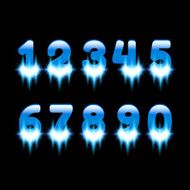 Glowing Blue Numbers Set
