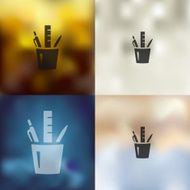 stationery tools icon on blurred background