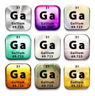 Buttons showing Gallium and its abbreviation
