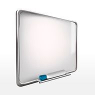 3d blank whiteboard with marker pen