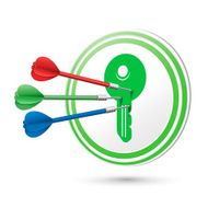 key icon target with darts hitting on it N2