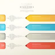 creative paper pencil bar chart infographic elements