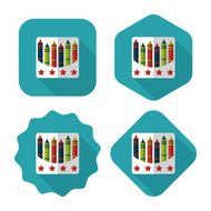 crayons flat icon with long shadow eps10 N67