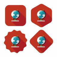 globe icon flat icon with long shadow N21