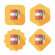 notebook flat icon with long shadow eps10 N24