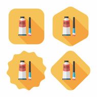 paint brush flat icon with long shadow eps 10 N4