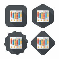 crayons flat icon with long shadow eps10 N68