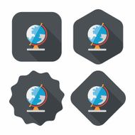 globe flat icon with long shadow eps10 N13