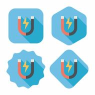 Magnet flat icon with long shadow eps10 N10