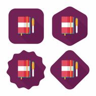 notebook flat icon with long shadow eps10 N27