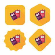 notebook flat icon with long shadow eps10 N28