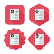 good grade in the notebook flat icon with long shadow N5