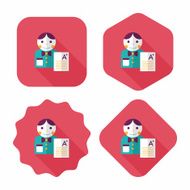good grade in the notebook flat icon with long shadow N6