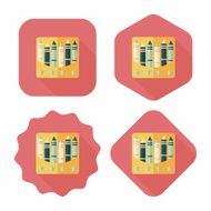 crayons flat icon with long shadow eps10 N69