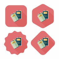 notebook flat icon with long shadow eps10 N31