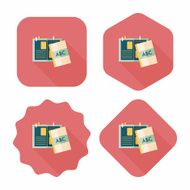 notebook flat icon with long shadow eps10 N32