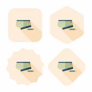 pencil box flat icon with long shadow eps10 N13