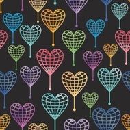 Seamless pattern with globe hearts