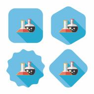 test tube flat icon with long shadow N28