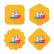 test tube flat icon with long shadow N29