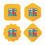 test tube flat icon with long shadow N31