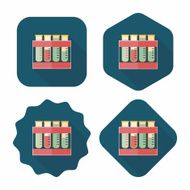 test tube flat icon with long shadow N32