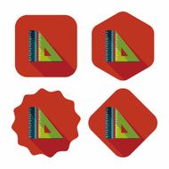 Ruler flat icon with long shadow eps10 N8
