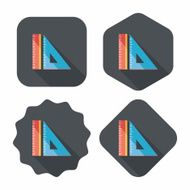 Ruler flat icon with long shadow eps10 N9