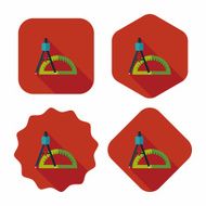 rulers and compass flat icon with long shadow eps10 N6