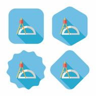rulers and compass flat icon with long shadow eps10 N7