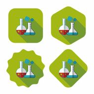 test tube flat icon with long shadow N33