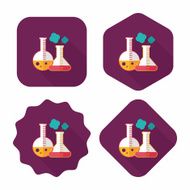 test tube flat icon with long shadow N34