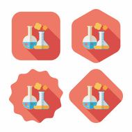 test tube flat icon with long shadow N35