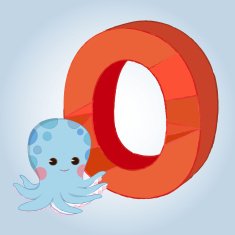 O Octopus Alphabet icon great for any use Vector EPS10