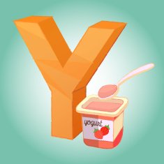 Y yogurt Alphabet icon great for any use Vector EPS10