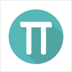 Mathematic Pi icon flat