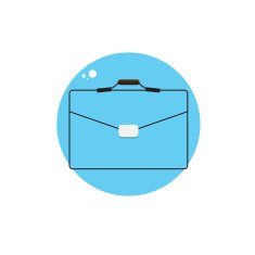 Line Icon with Flat Graphics Element of Bag Vector Illustration