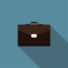 Bag Flat Icon with Long Shadow Vector Illustration