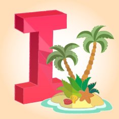 Alphabet and Island icon great for any use Vector EPS10