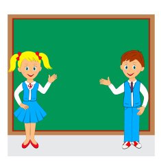 back to school boy girl and school board N2