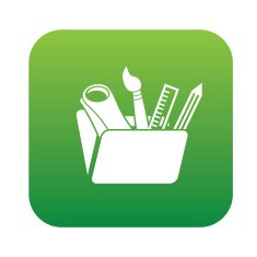 Tool of education design on green button clean vector