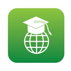 Education on green button background clean vector