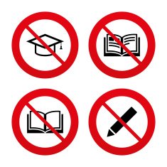 Pencil and open book signs Graduation cap icon N39